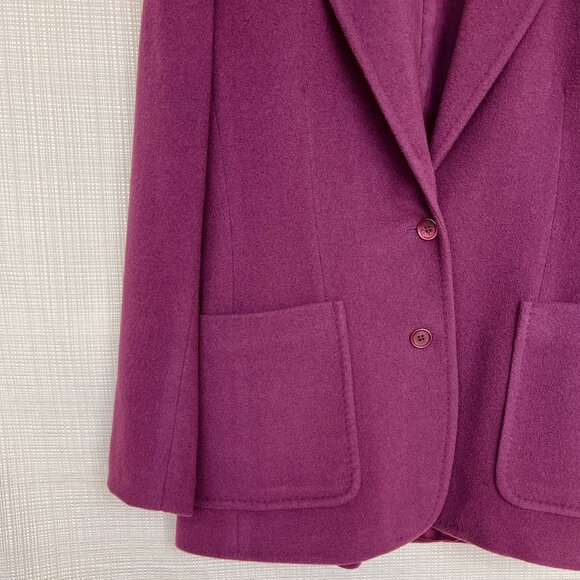 Vintage Cashmere Wool Longline Blazer Two Button Vintage Woolmark Blend Size 6 - Picture 6 of 16